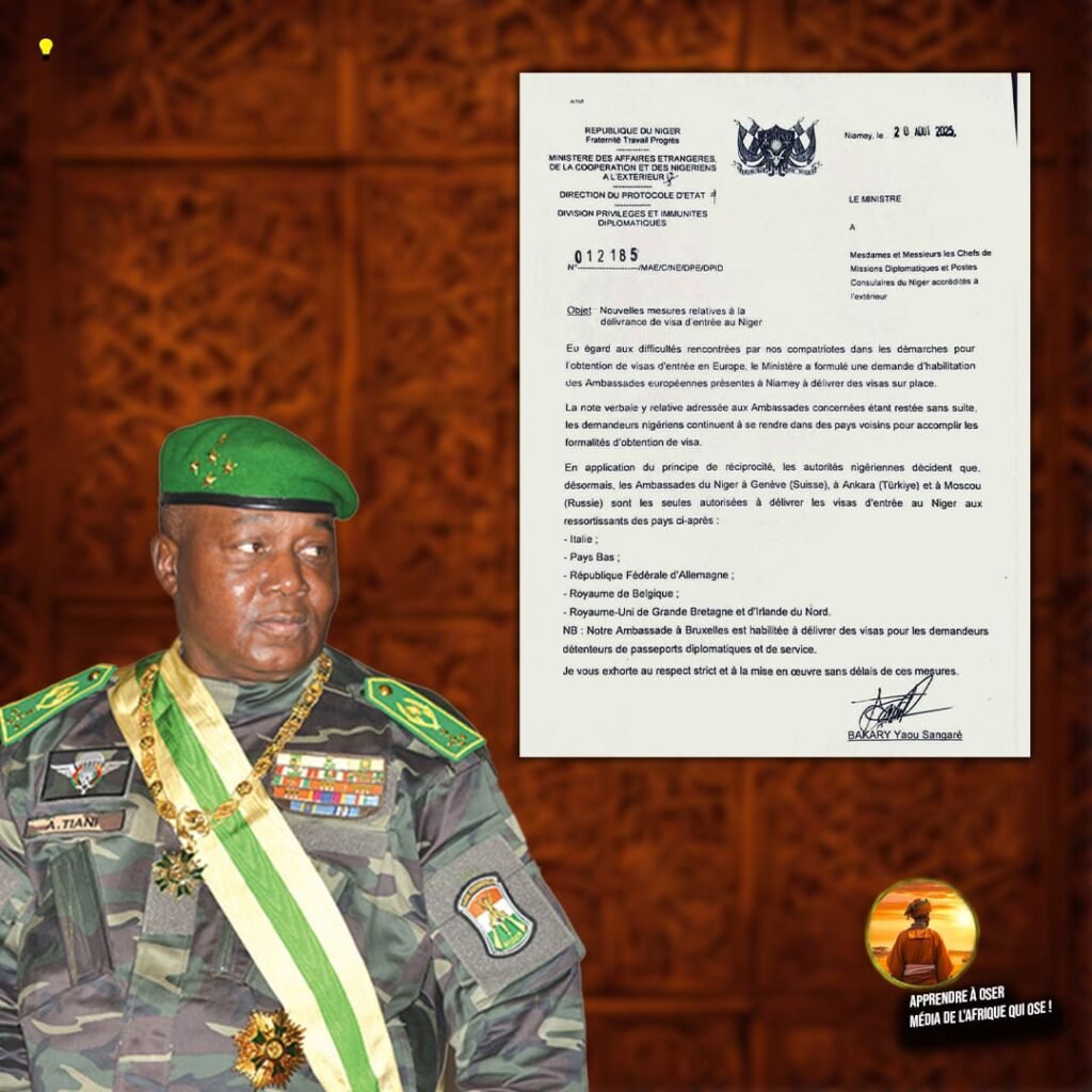 Niger application du principe de réciprocité pour les visas à l’égard de cinq pays européens (2)